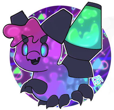 Borderline Complex character, line art with color, simple BG